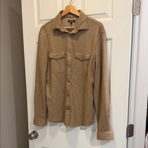 Express Men's Tan Casual Button Down Shirt